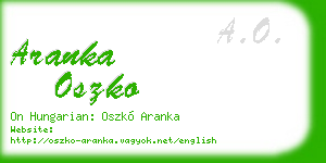 aranka oszko business card